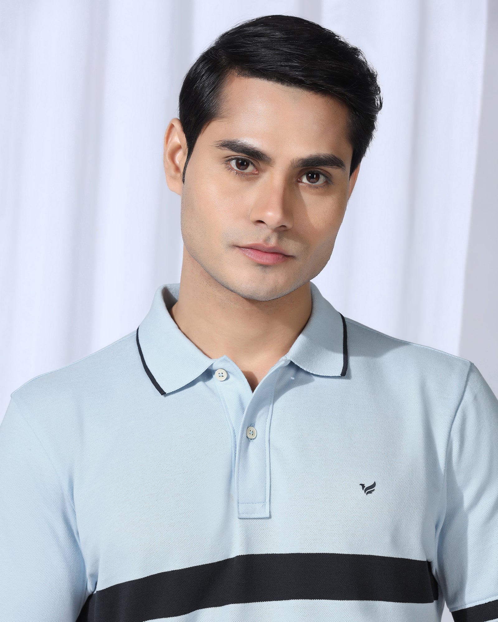 Polo Light Blue Stripe T-Shirt - Oriono