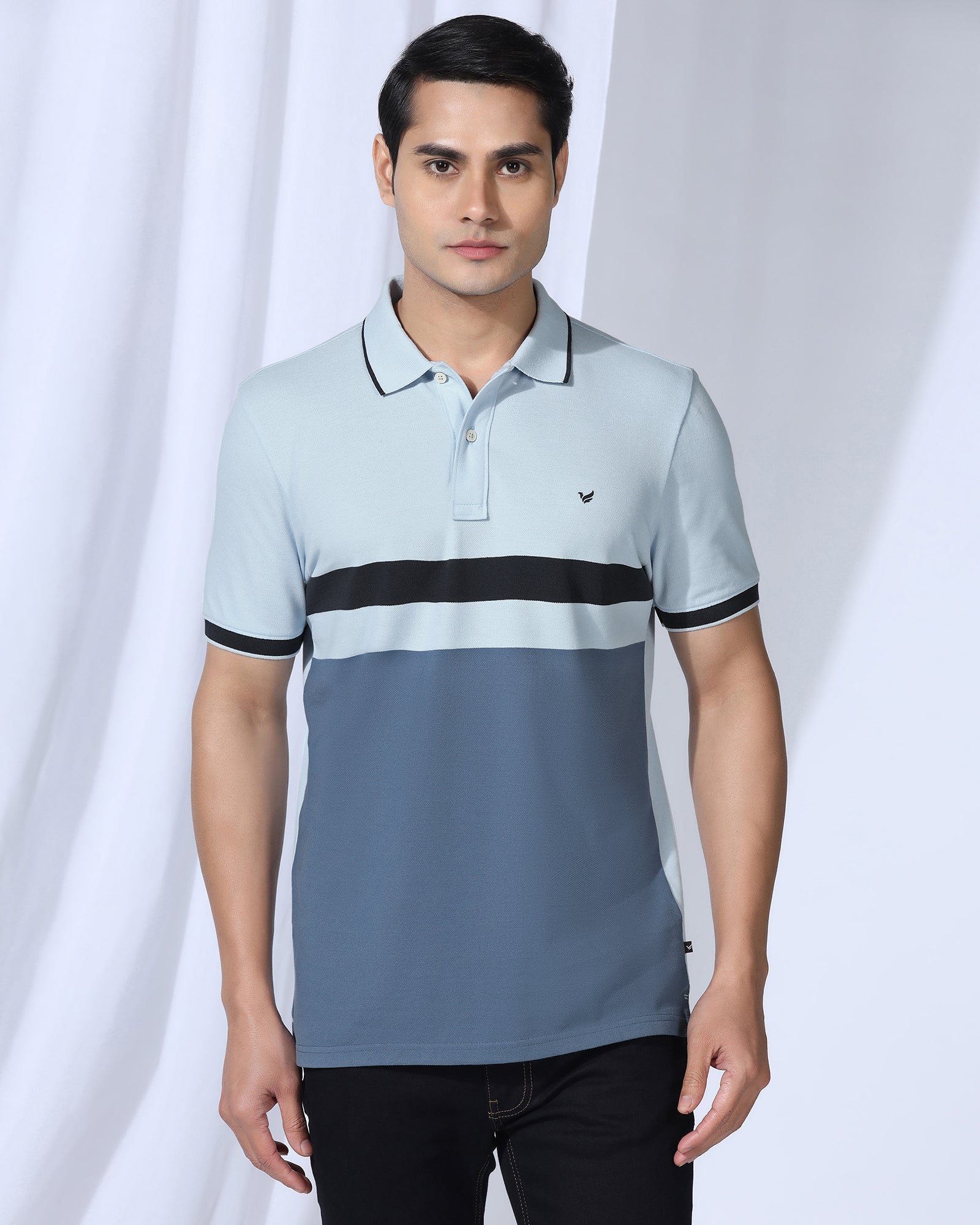 Polo Light Blue Stripe T-Shirt - Oriono
