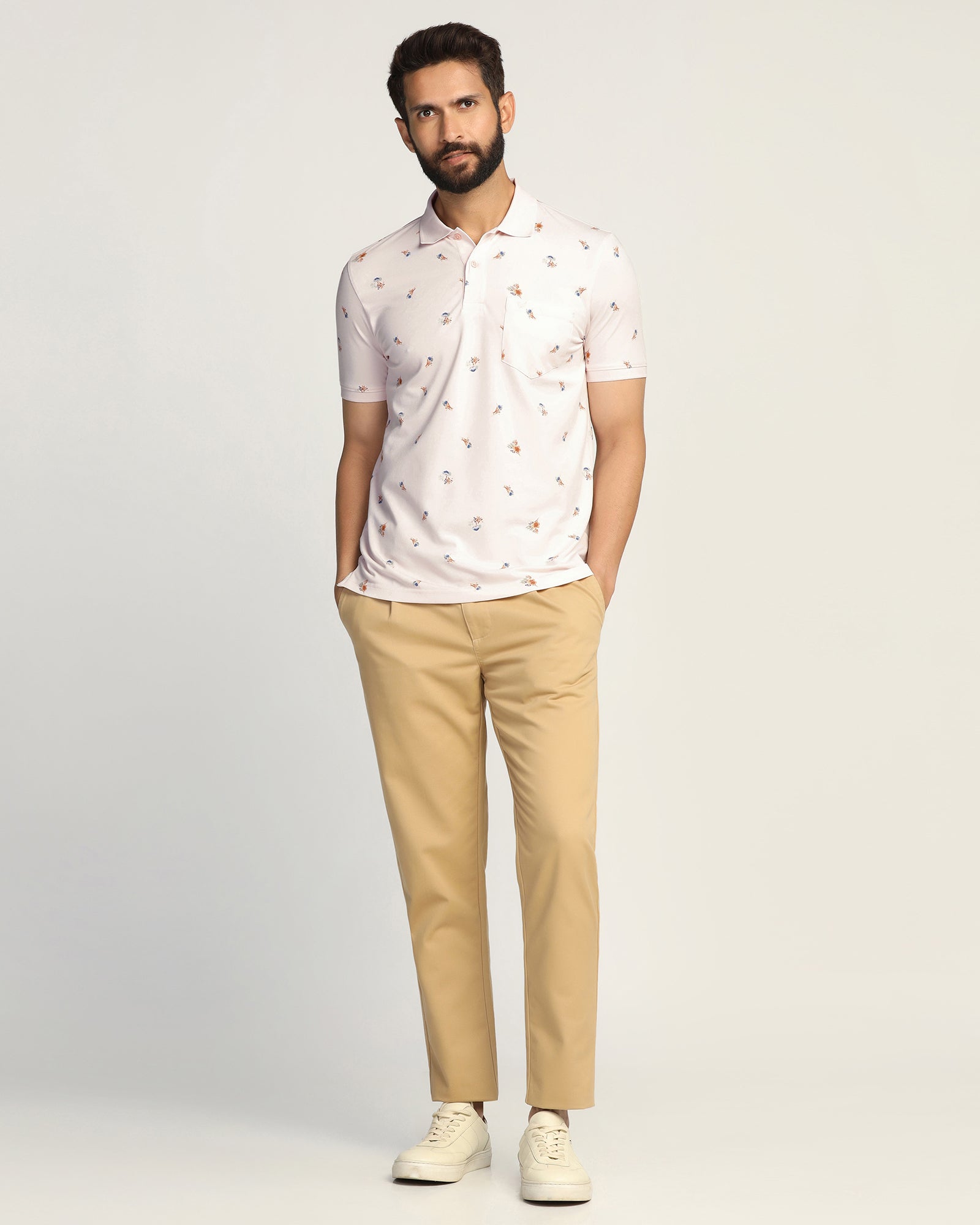 Polo Light Pink Printed T-Shirt - Depp