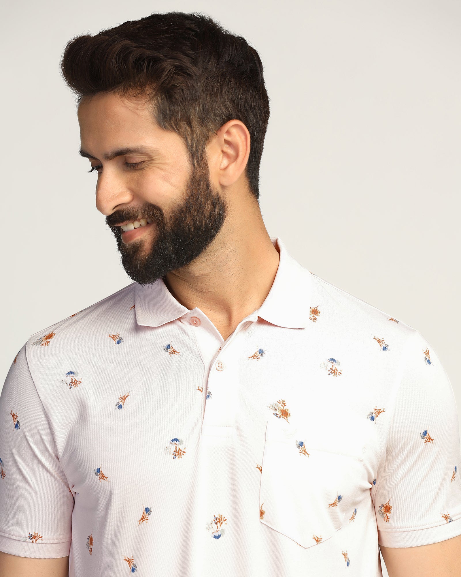 Polo Light Pink Printed T-Shirt - Depp