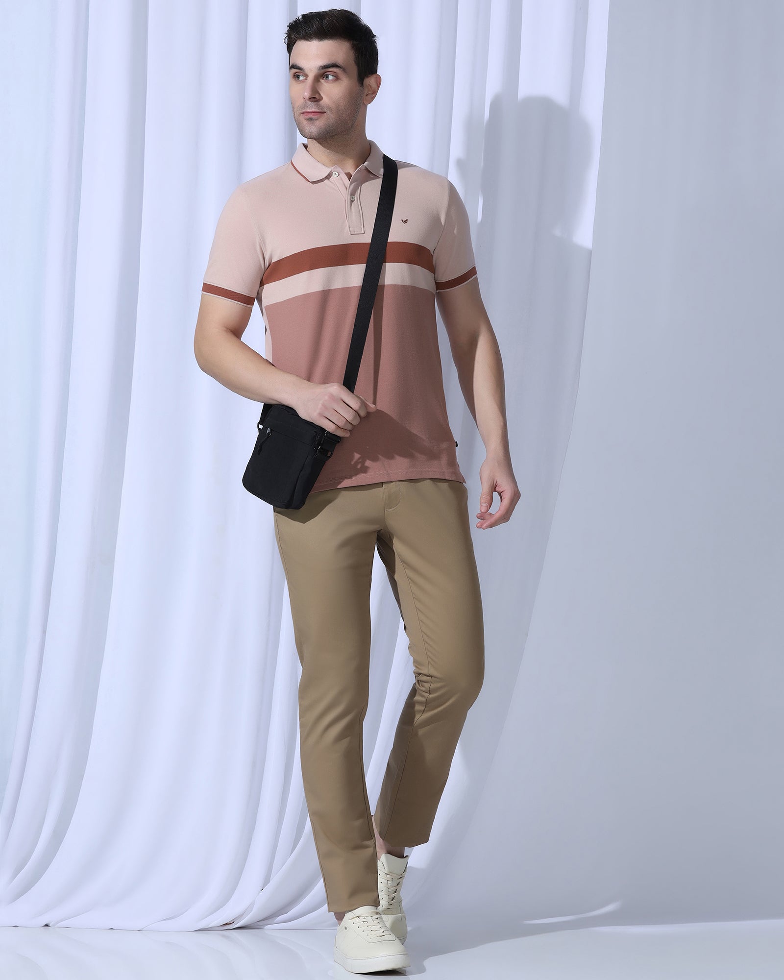 Polo Light Pink Printed T-Shirt - Oriono