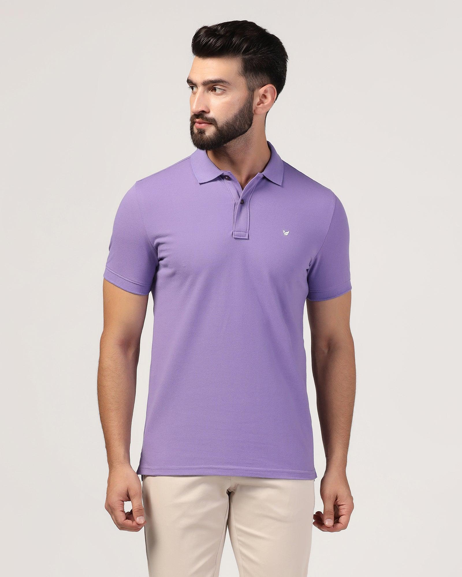 Polo Light Purple Solid T-Shirt - Bright