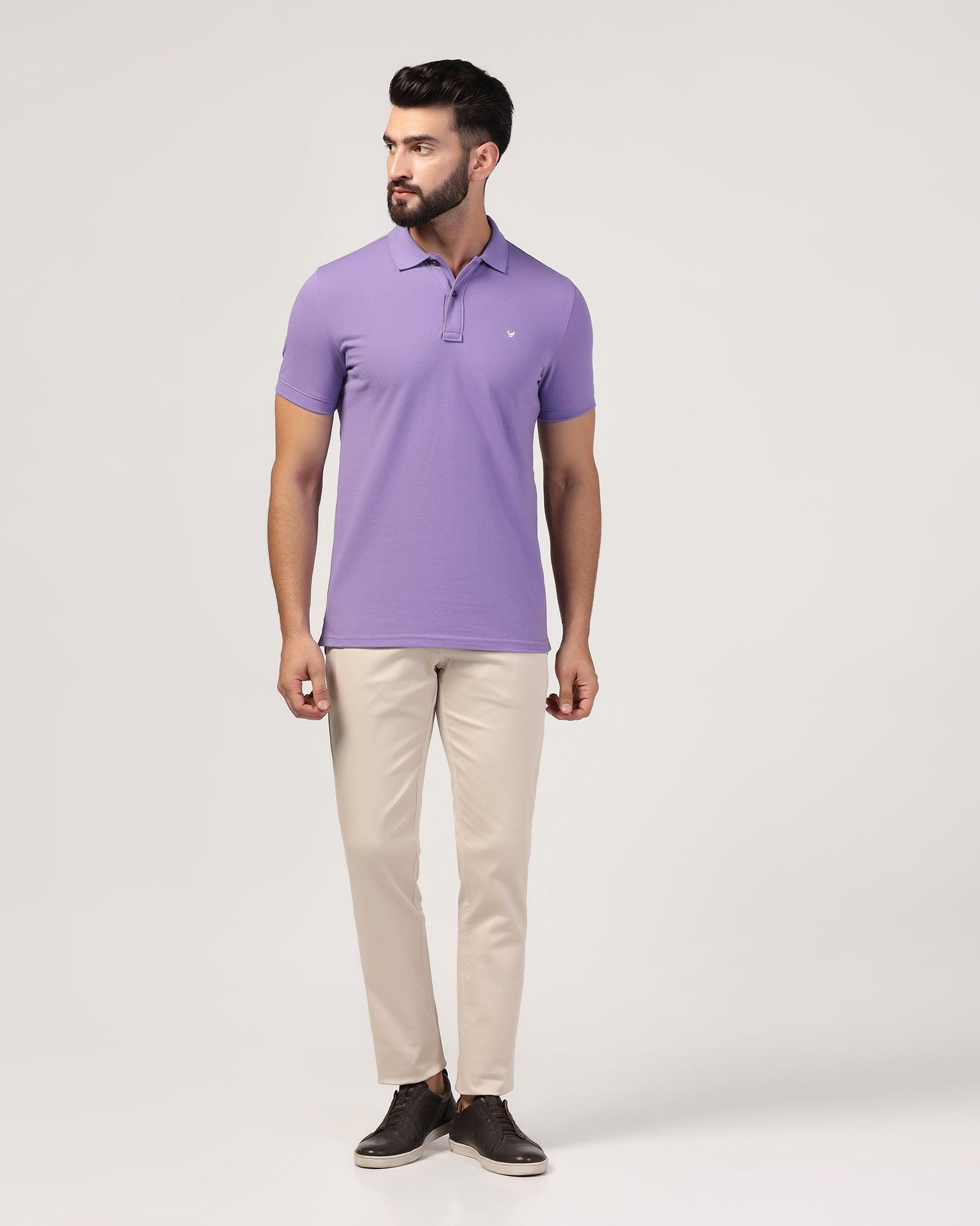 Polo Light Purple Solid T-Shirt - Bright