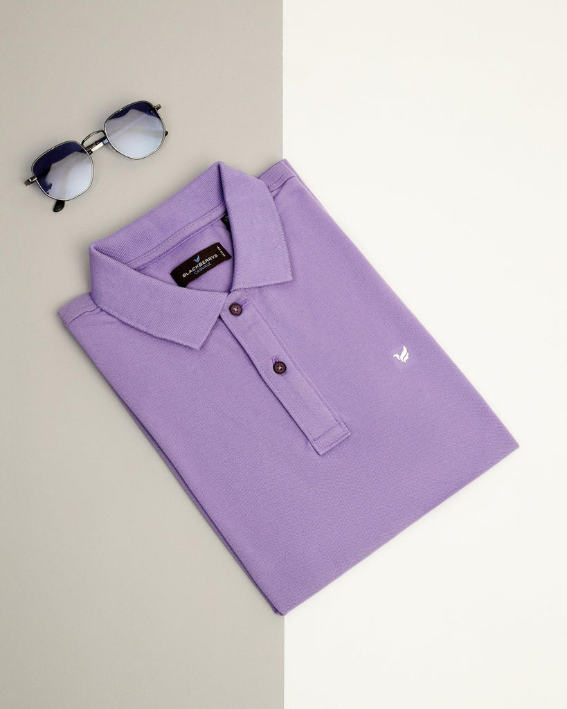 Polo Light Purple Solid T-Shirt - Bright