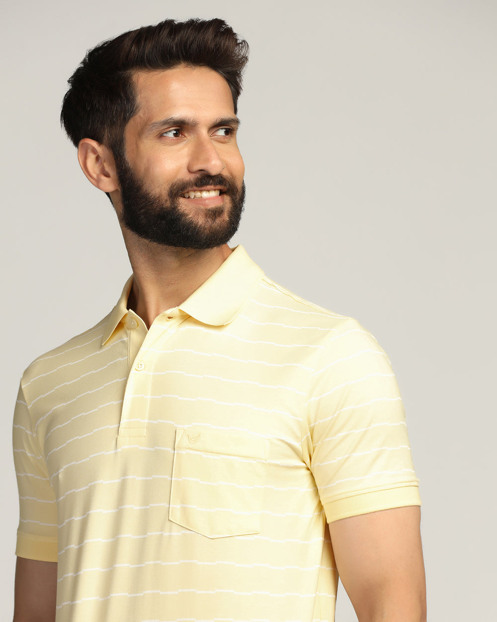 7286 Yellow Letter Printed T-Shirt