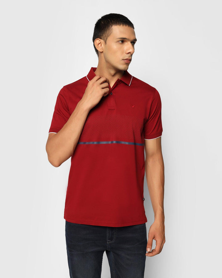 Polo Maroon Stripe T-Shirt - Hawk