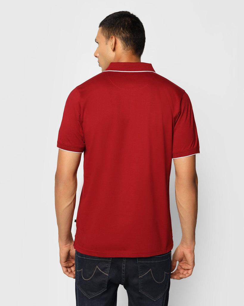 Polo Maroon Stripe T-Shirt - Hawk