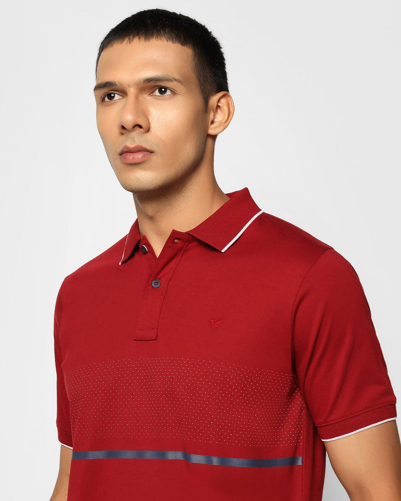 Polo Maroon Stripe T-Shirt - Hawk