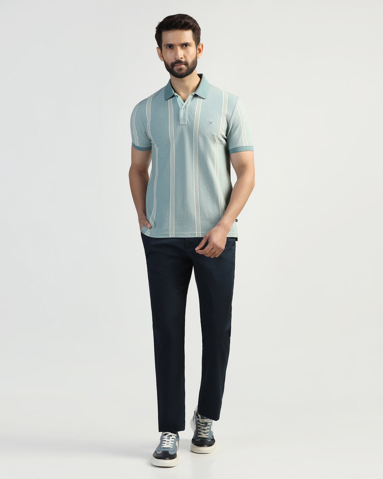 Polo Mint Stripe T-Shirt - Cape