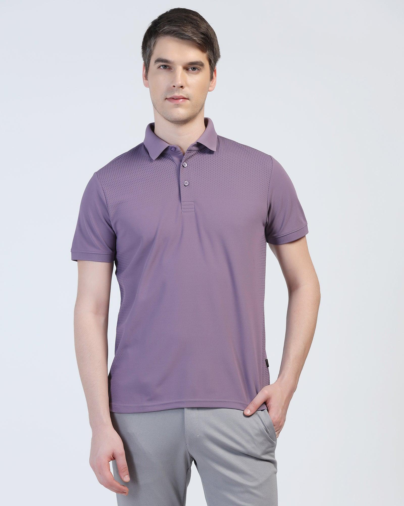 TechPro Polo Mulled Grape Printed T-Shirt - Ivory