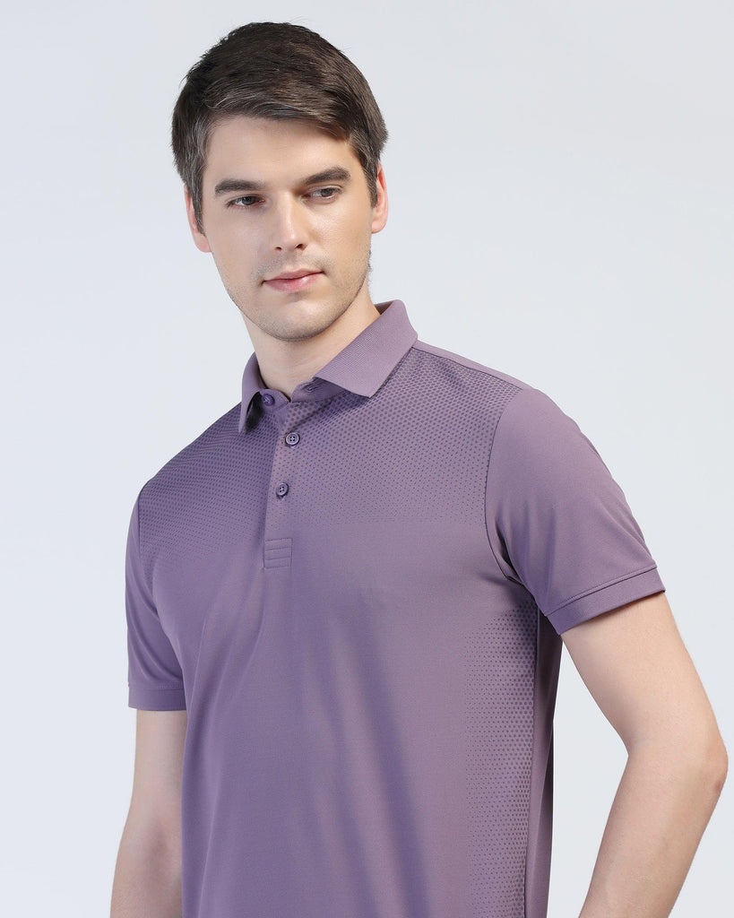 TechPro Polo Mulled Grape Printed T-Shirt - Ivory