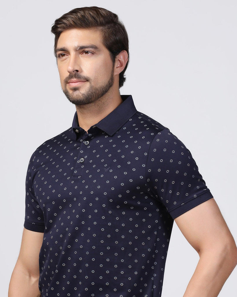 Polo Navy Printed T-Shirt - Sky