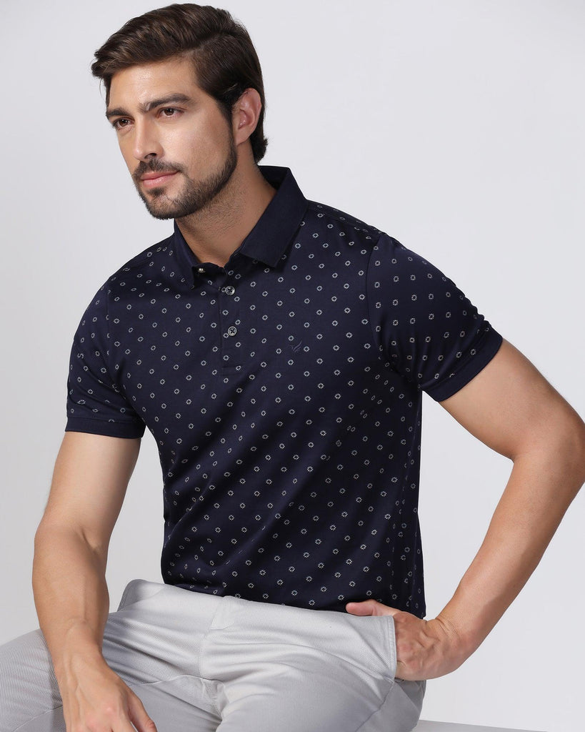 Polo Navy Printed T-Shirt - Sky