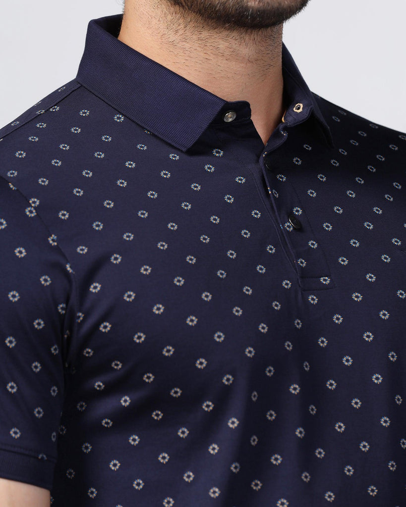 Polo Navy Printed T-Shirt - Sky