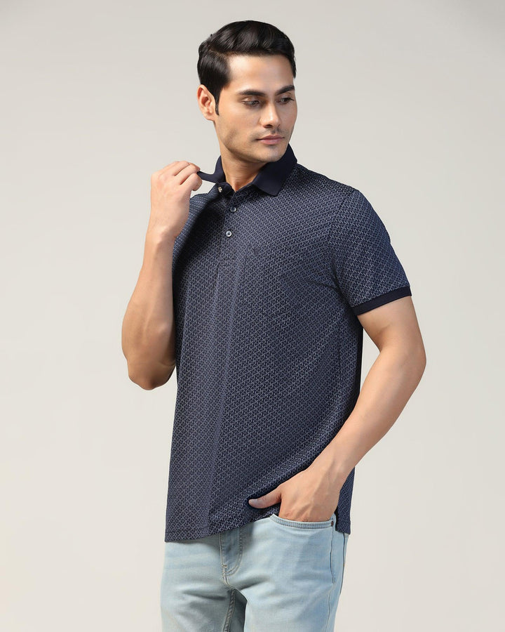 Polo Navy Printed T-Shirt - Perla