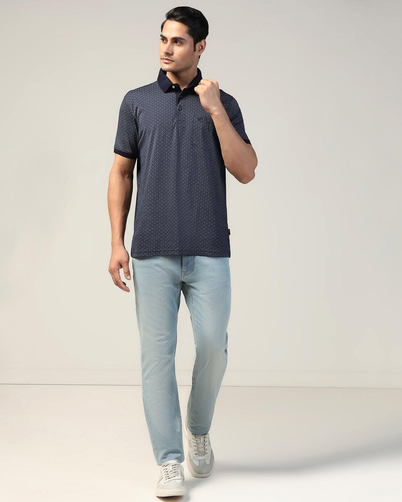 Polo Navy Printed T-Shirt - Perla