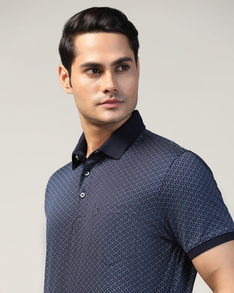 Polo Navy Printed T-Shirt - Perla