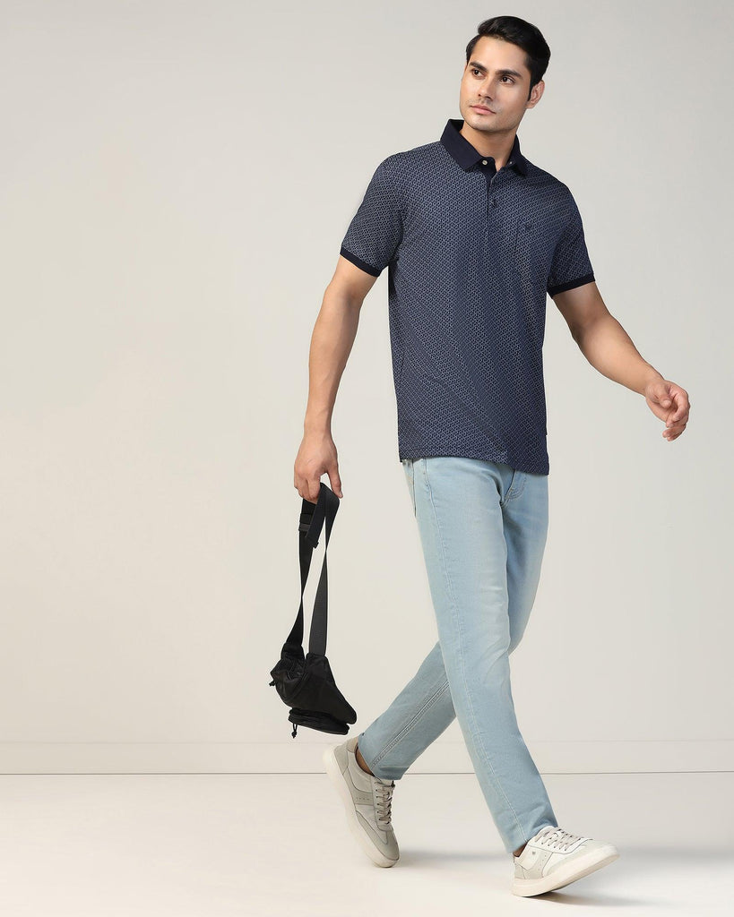 Polo Navy Printed T-Shirt - Perla