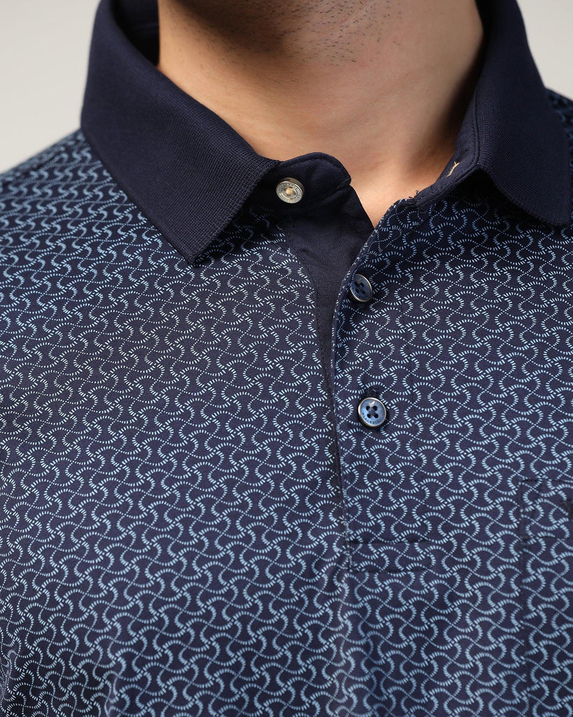 Polo Navy Printed T-Shirt - Perla