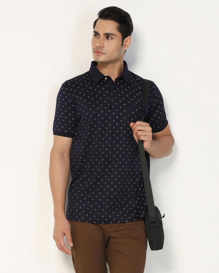 Polo Navy Printed T-Shirt - Sky