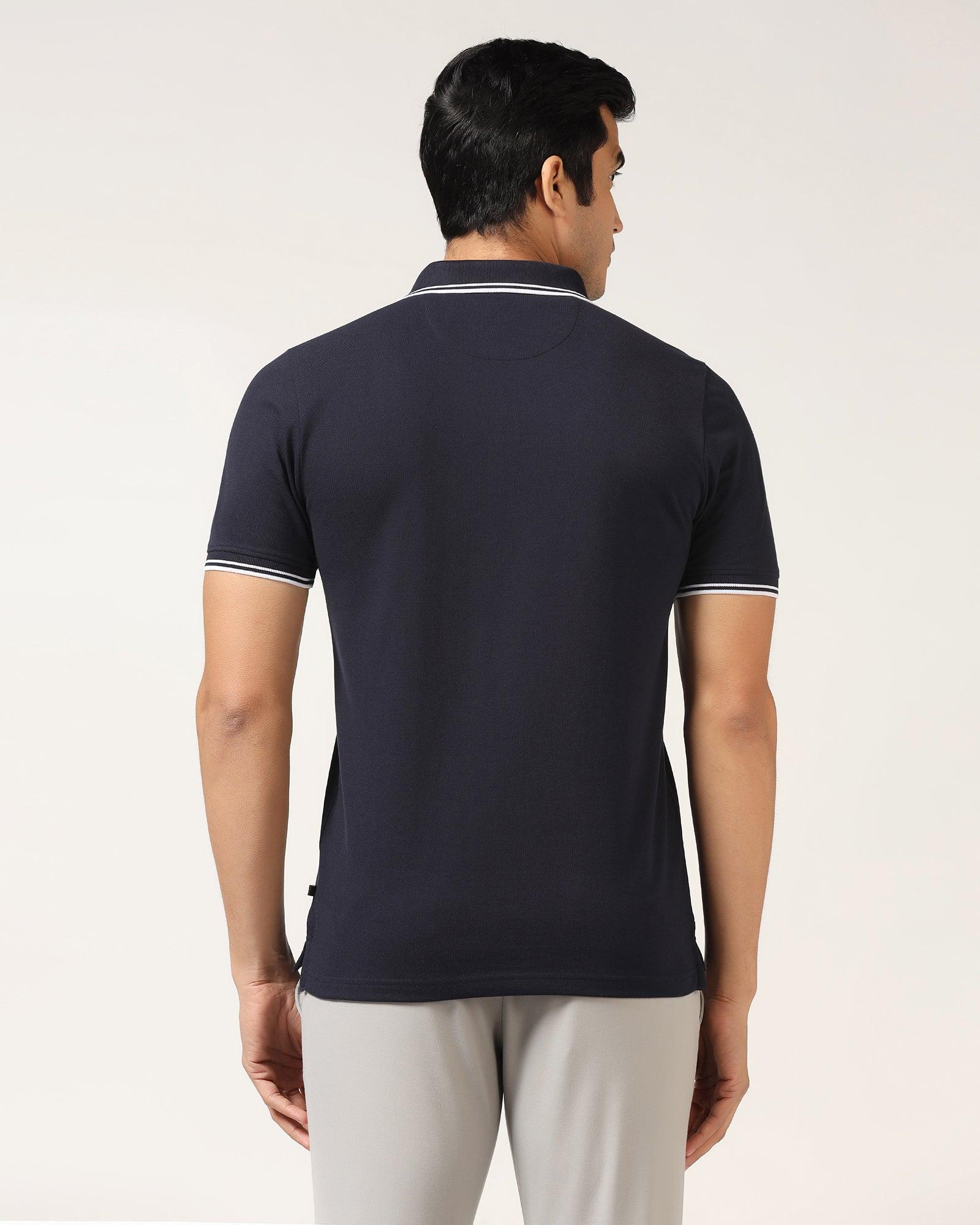 Polo Navy Solid T-Shirt - Fifa - Blackberrys