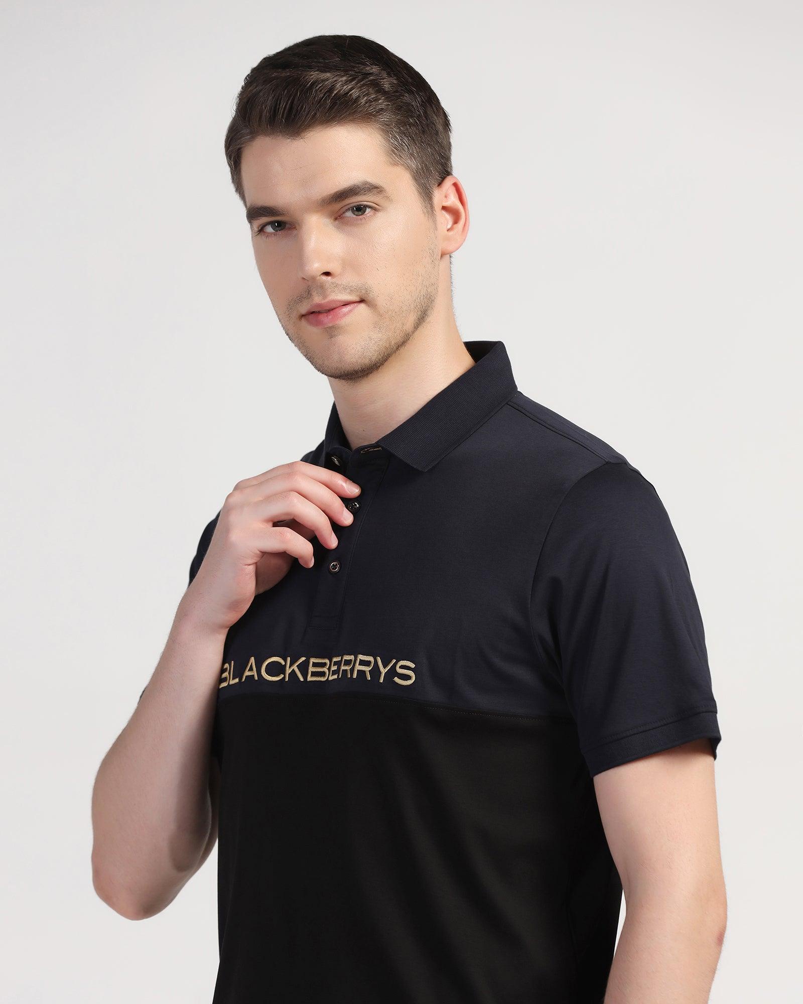 Polo Navy Solid T-Shirt - Star - Blackberrys