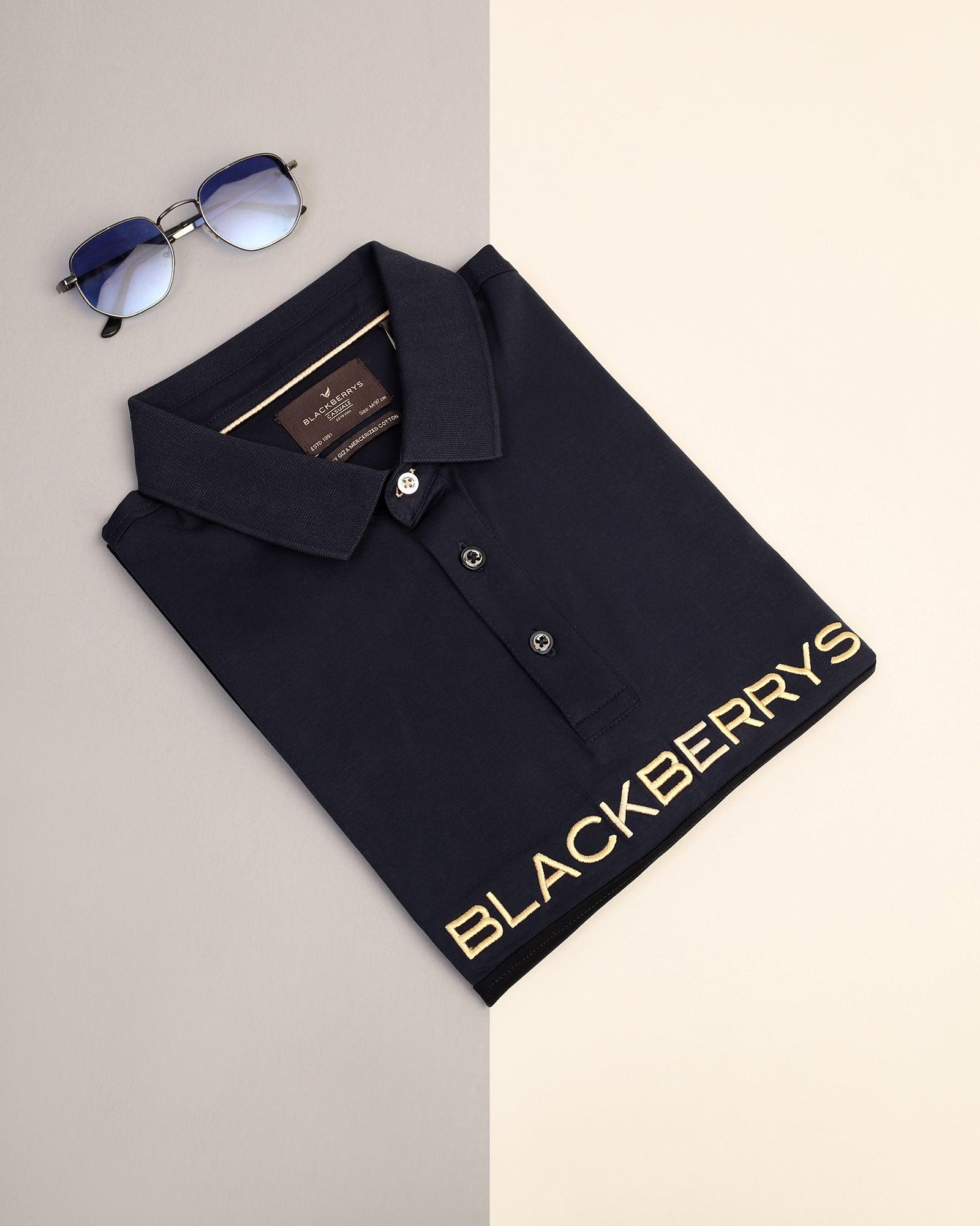Polo Navy Solid T-Shirt - Star - Blackberrys