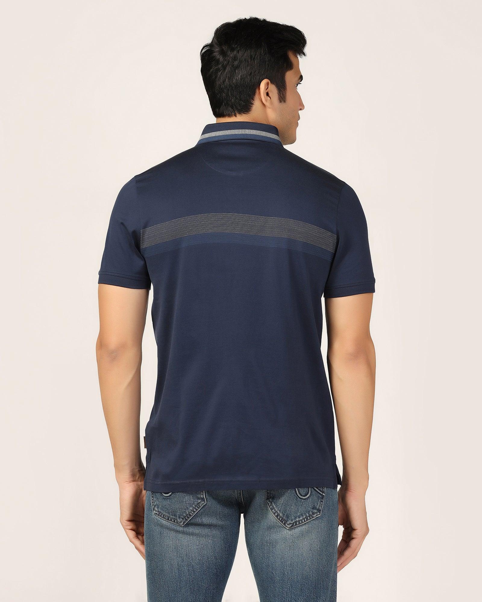 Polo Navy Stripe T-Shirt - Manny - Blackberrys