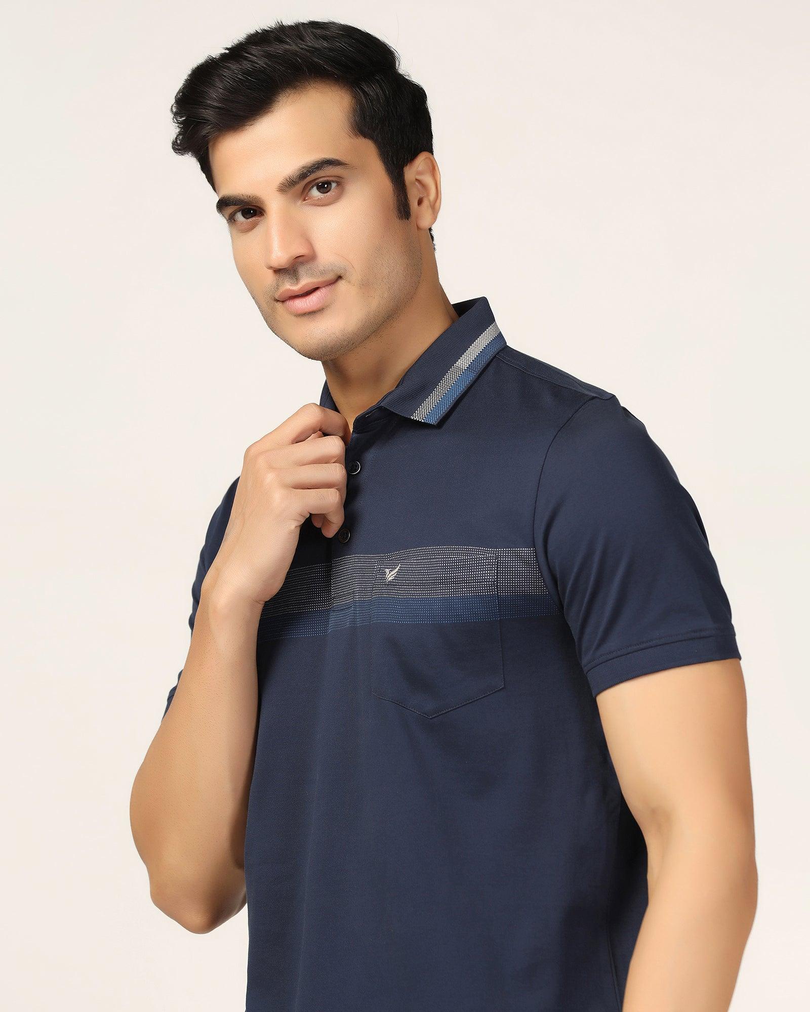 Polo Navy Stripe T-Shirt - Manny - Blackberrys