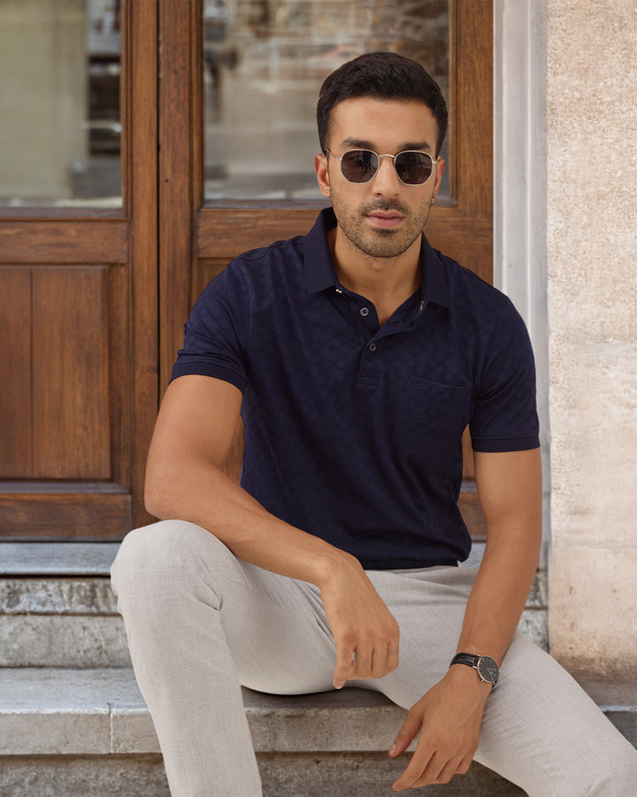 Polo Navy Structure T-Shirt - Hydra