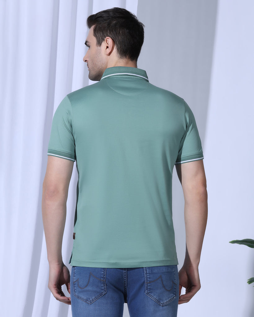 Polo Neutral Green Solid T-Shirt - Orion