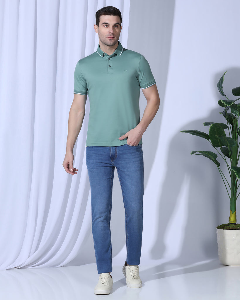 Polo Neutral Green Solid T-Shirt - Orion