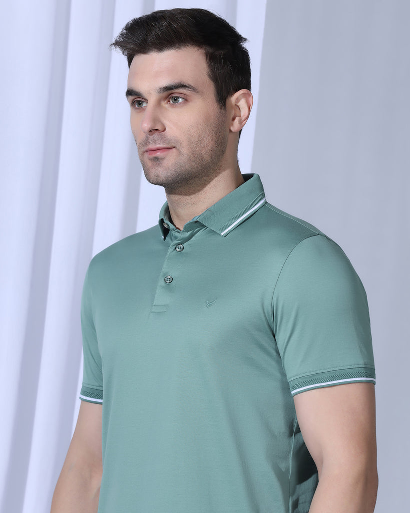 Polo Neutral Green Solid T-Shirt - Orion