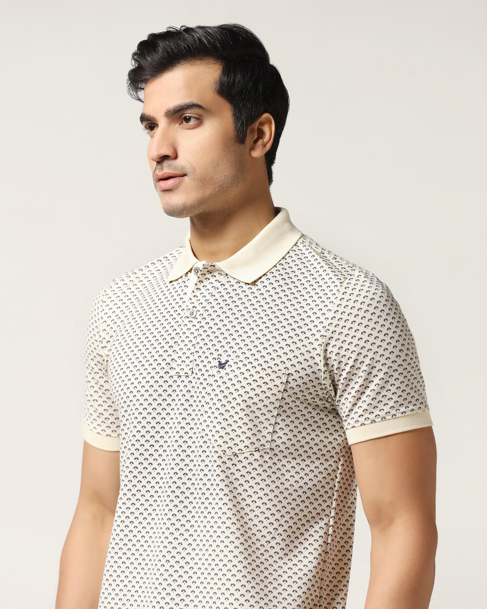 Polo Off White Printed T-Shirt - Libra - Blackberrys
