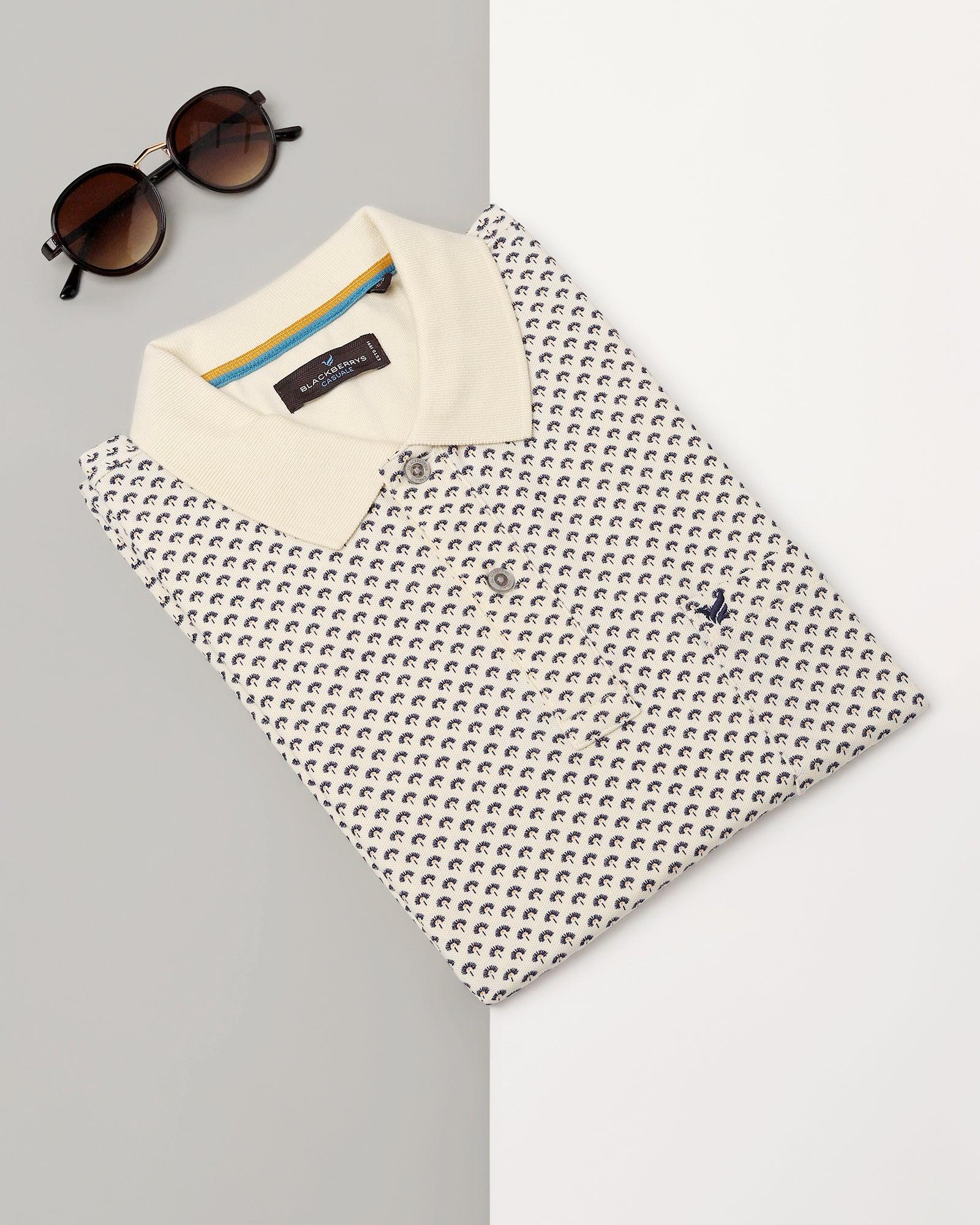 Polo Off White Printed T-Shirt - Libra - Blackberrys