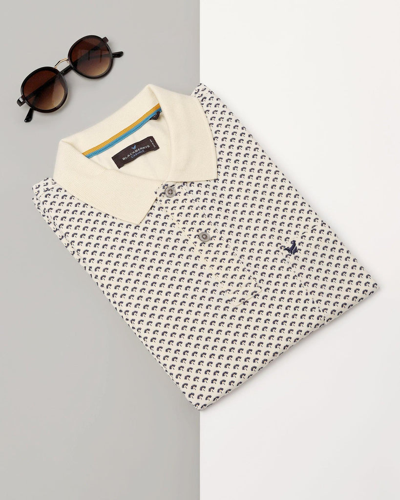 Polo Off White Printed T-Shirt - Libra
