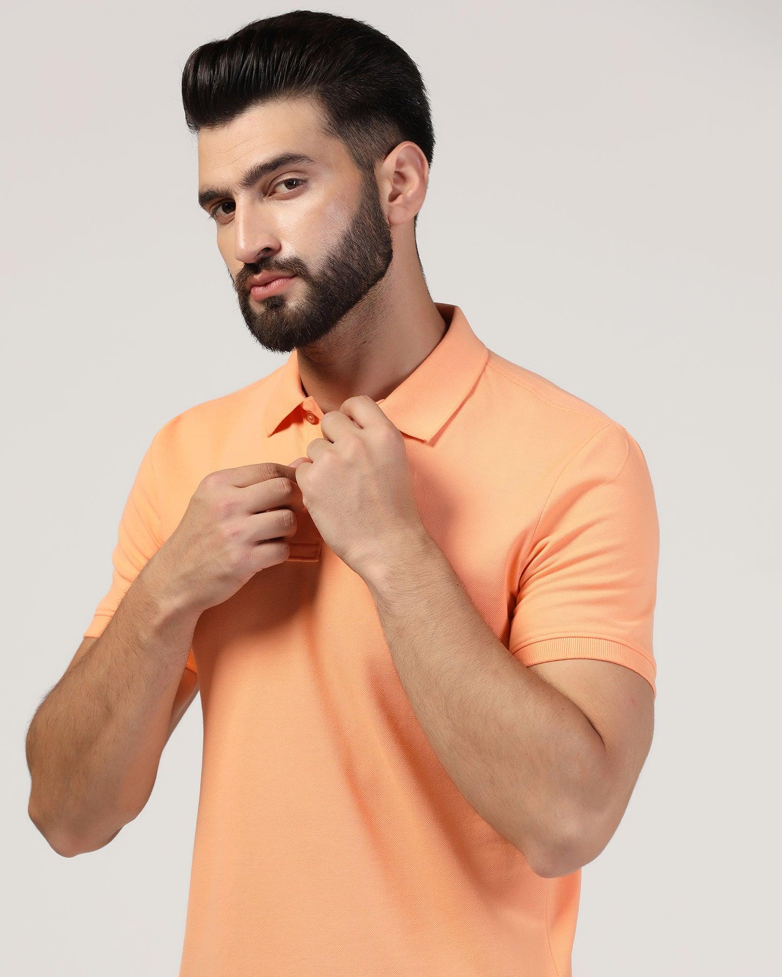 Polo Orange Solid T-Shirt - Bright