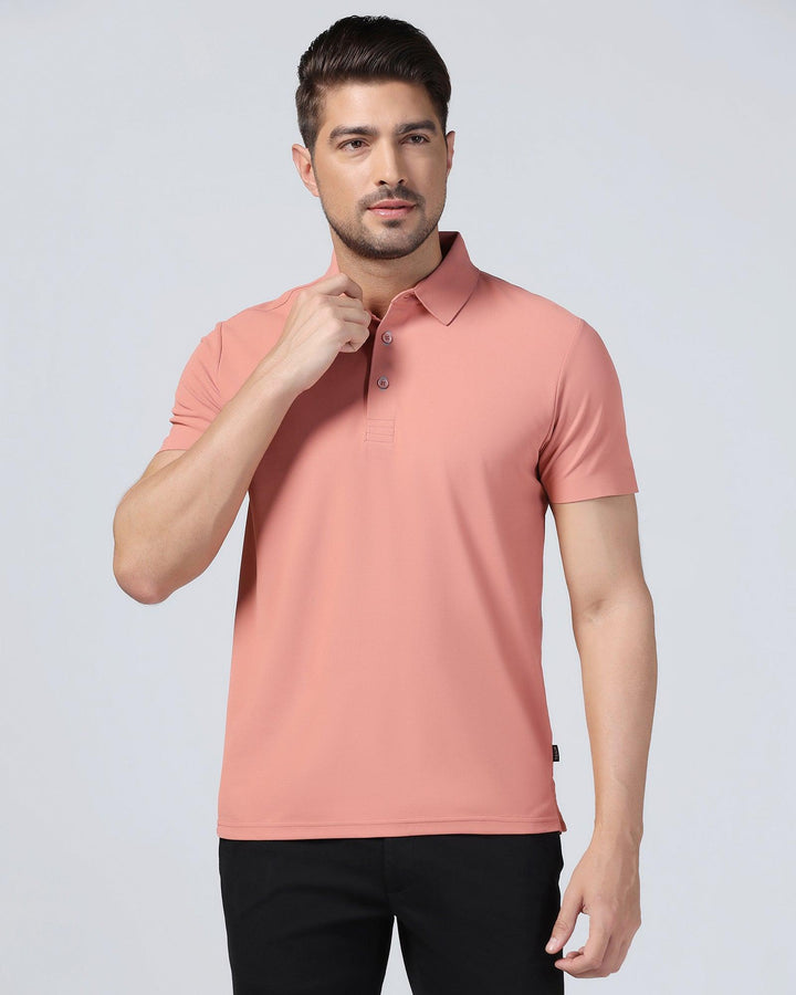 TechPro Polo Pink Solid T-Shirt - Carol