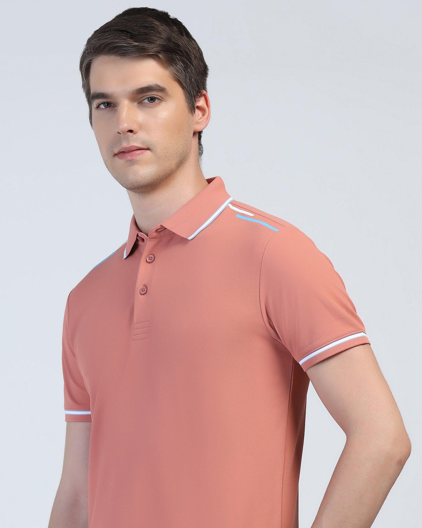 TechPro Polo Pink Solid T-Shirt - Limon