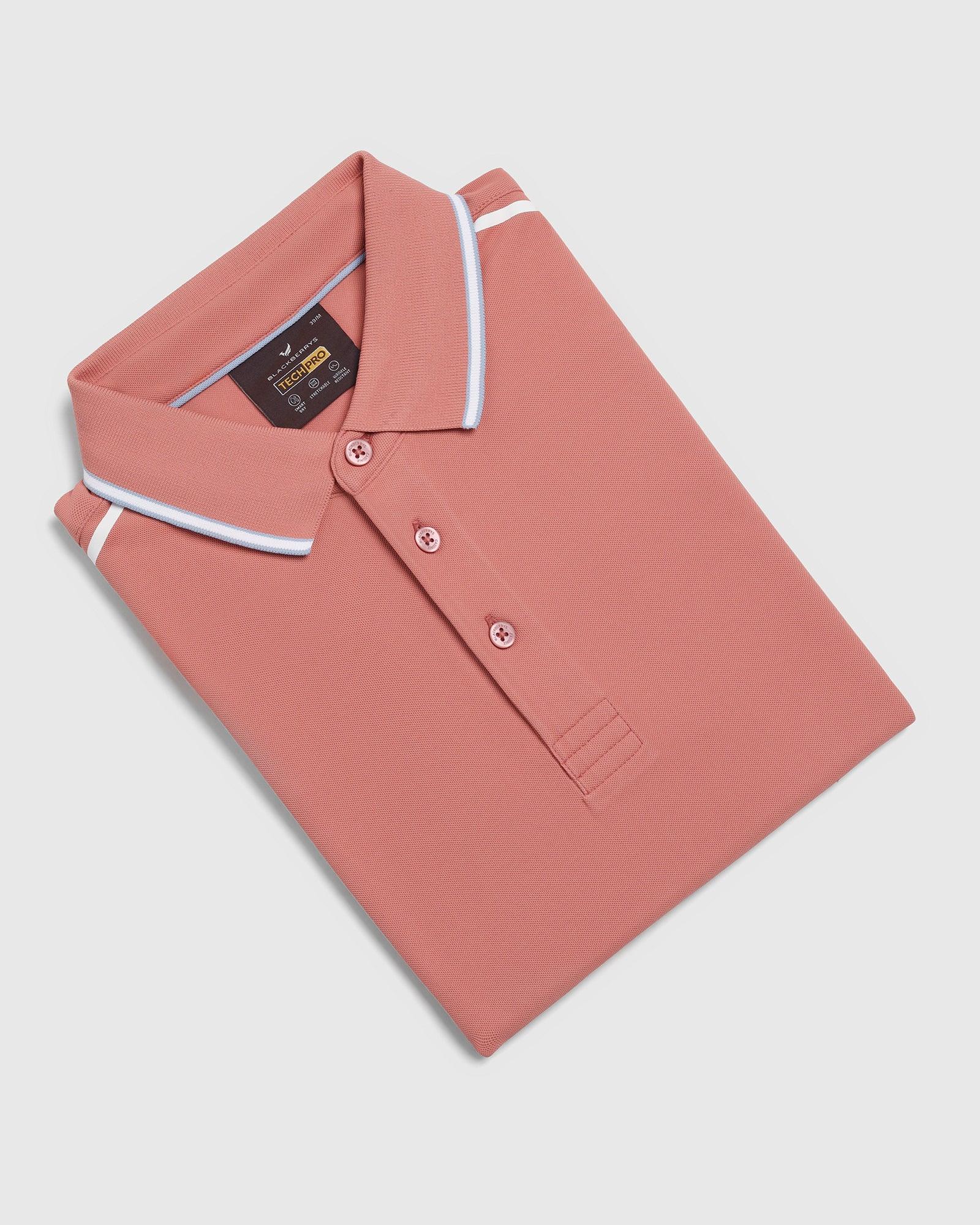 TechPro Polo Pink Solid T-Shirt - Limon