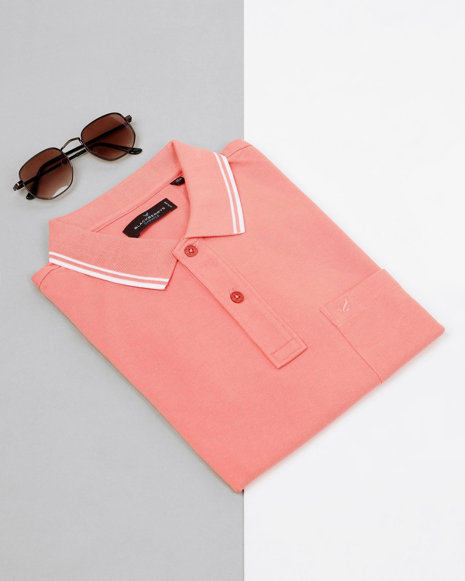 Polo Pink Solid T-Shirt - Fifa - Blackberrys