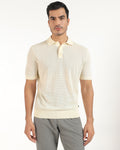 Polo Powder Yellow Textured T-Shirt - Mesh