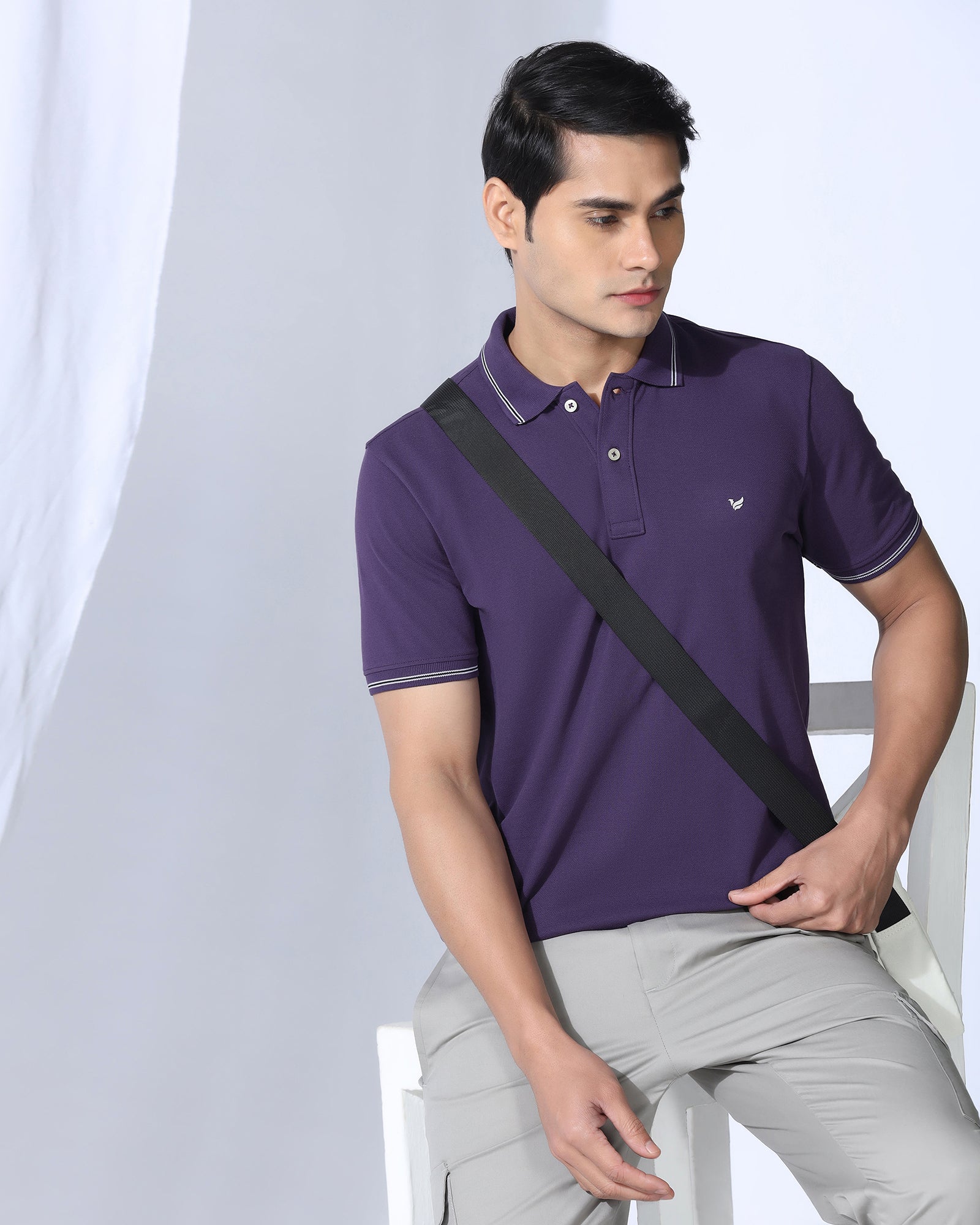 Polo Purple Solid T-Shirt - Diesel