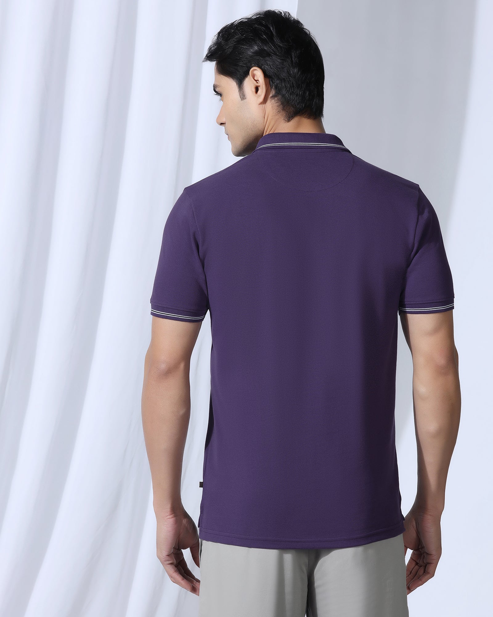 Polo Purple Solid T-Shirt - Diesel
