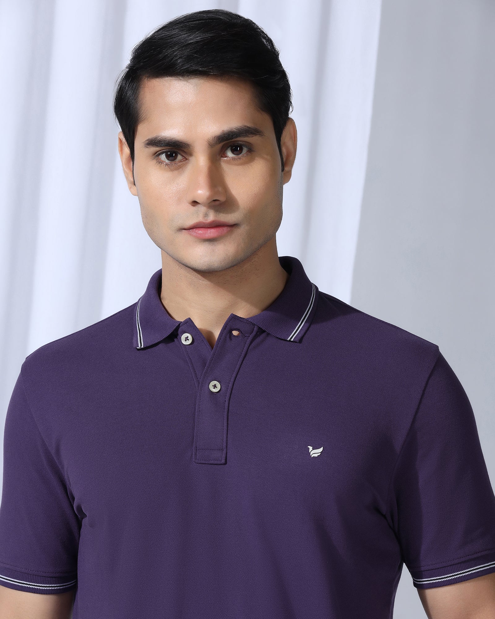 Polo Purple Solid T-Shirt - Diesel
