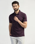 Polo Purple Textured T-Shirt - Blade