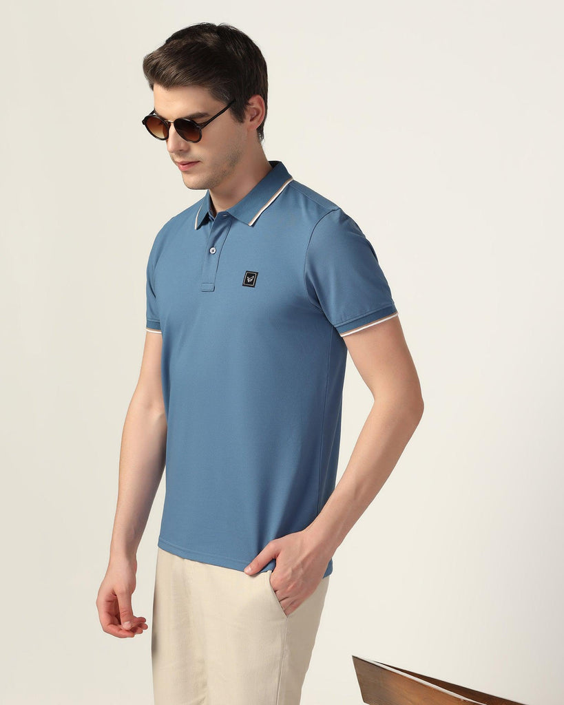 Polo Stellar Blue Solid T-Shirt - Andro