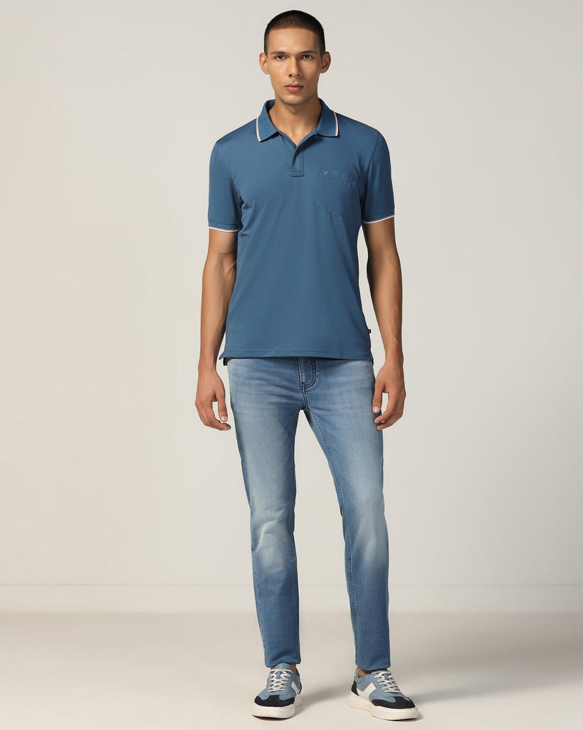 Polo Stellar Blue Solid T-Shirt - Andro