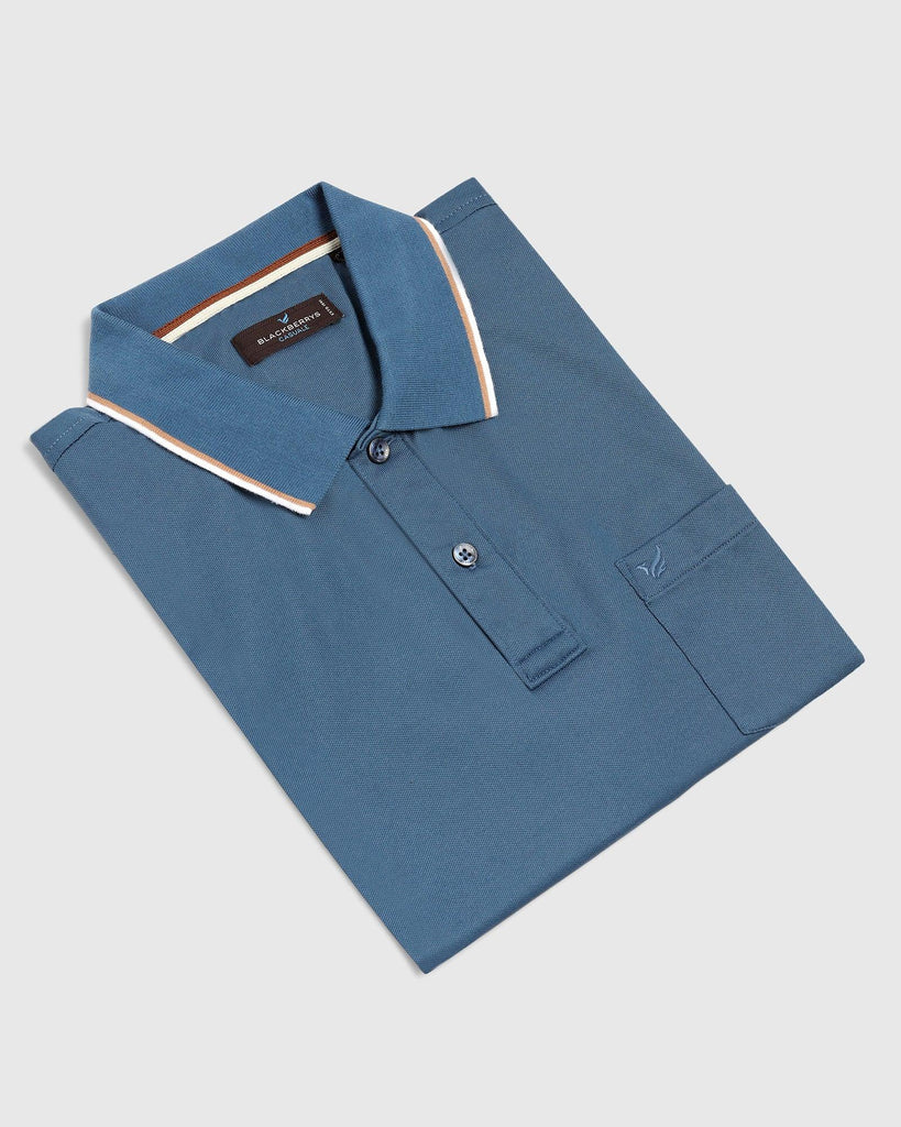 Polo Stellar Blue Solid T-Shirt - Andro