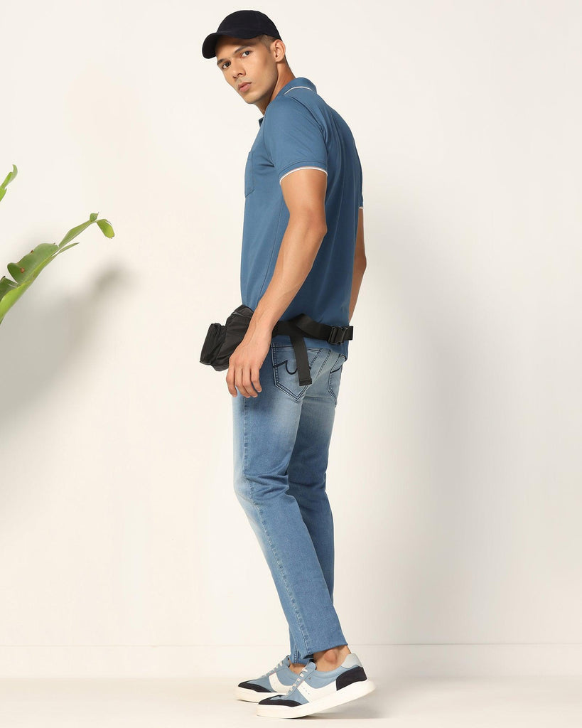 Polo Stellar Blue Solid T-Shirt - Andro